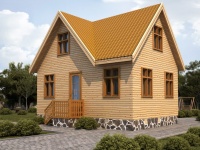 деревянный дом из бруса 6 на 9м трехфронтонный, каркасный дом