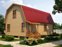 деревянный дом из бруса 6 на 8м, щитовой дом, каркасный дом