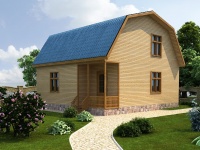 деревянный дом из бруса 6 на 6м, щитовой дом, каркасный дом