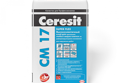 Ceresit СМ 17, 25кг Высокоэластичный клей для плитки для наружных и внутренних р...