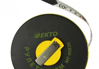 Рулетка EKTO 20,0 м. Пластиковый корпус с фиберглассовой мерной лентой шириной 1...