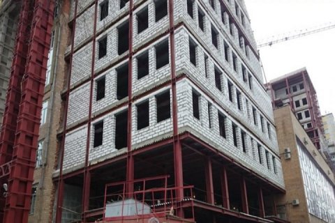 Технология строительства здания РАМН на металлокаркасе :легче бетона в три раза