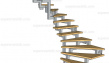 Ломаный косоур и забежные ступени Лестница на металлическом каркасе