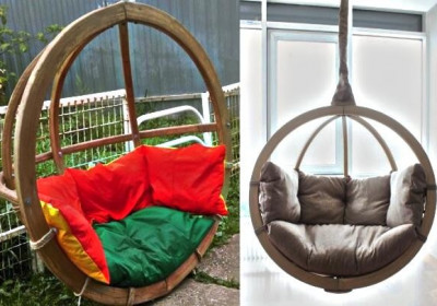 Уникальные и комфортабельные подвесные кресла для двоих в компании «Lounge Wood»
