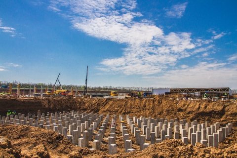 На стройплощадке завода каменной ваты ТЕХНОНИКОЛЬ в Казахстане начались строительные работы