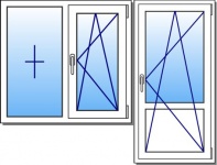 балконный блок: дверь+двухстворчатое окно, россия