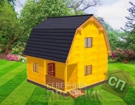 деревянный дом из бруса (6x6 м)