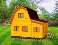деревянный дом из бруса (6x5 м)