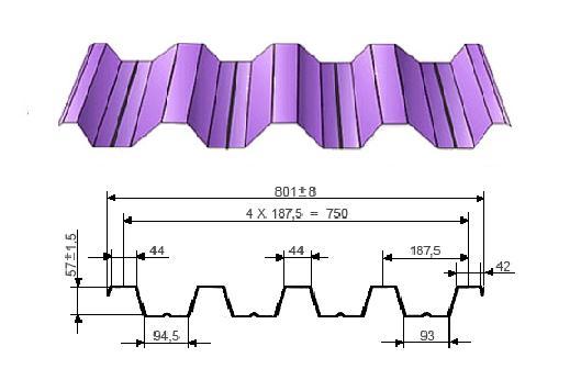 Нс 57. Профлист н57 чертеж. Профлист h57-750-0.8. Профнастил н57-750-0.7. Профлист 57-750-0.8.