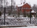 металлический забор с элементами ковки,россия