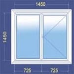окно пвх 1450*1450 ламинированное махагон