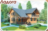 деревянный дом из оцилиндрованного бревна ладога 124.3 кв.м