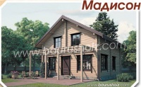 деревянный дом из оцилиндрованного бревна мадисон 118.17 кв.м