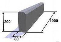 Бордюр тротуарный 100х20х8