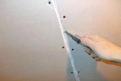 Шпаклевка потолка из гипсокартона
