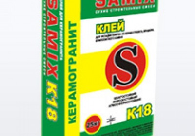 Плиточный клей Самикс К-18 SAMIX К18 (Керамогранит) для керамогранита, 25кг Суха...
