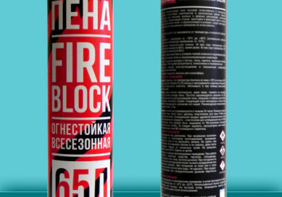 Пена монтажная огнестойкая профессиональная FireBlock 65 под винтовой пистолет