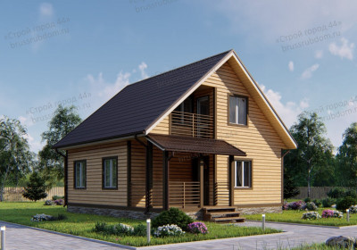 Проект №89 Уютный дом с мансардой 8×8.5 м