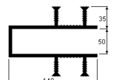 П-образная гидрошпонка для деформационных швов DP 140/50-4/35