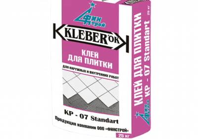 Клей для плитки Финстрой Кр-07 STANDART KLEBER"ОК, 25 кг