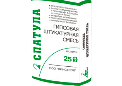 Гипсовая штукатурка ФИНСТРОЙ СПАТУЛА (для ручного нанесения) 30 кг