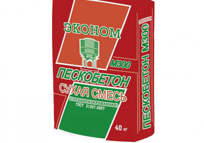 Смесь М300 Пескобетон ЭКОНОМ ФИНСТРОЙ, ТУ, 40 кг