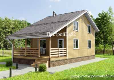 Каркасный дом полтора этажа проект Кремёнки 35