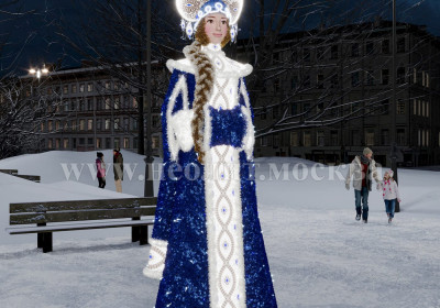 Светящаяся фигура Снегурочка высотой 338 см