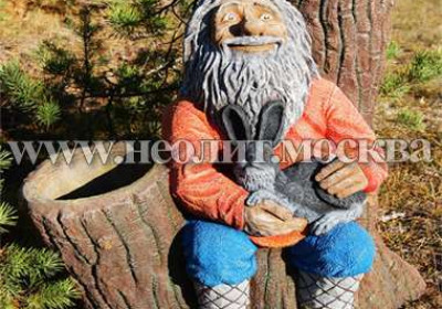 Садовая фигура кашпо Дед Мазай 90 см из стеклопластик
