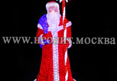 Световая фигура Дед Мороз в красном 2 м из акрала