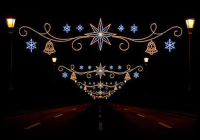 Световая новогодняя перетяжка Рождественский узор 5 м