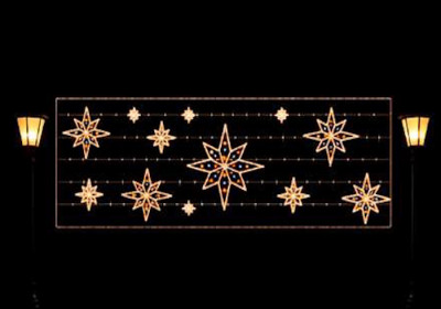 Светящаяся новогодняя перетяжка Звезды 5 м