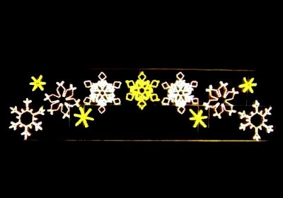 Новогодняя светящаяся перетяжка Снежинки 4 м