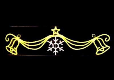 Светоящаяся перетяжка Снежинка и колокольчиики 3 м