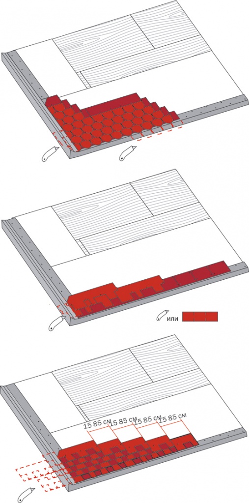 Схема укладки гибкой черепицы аккорд